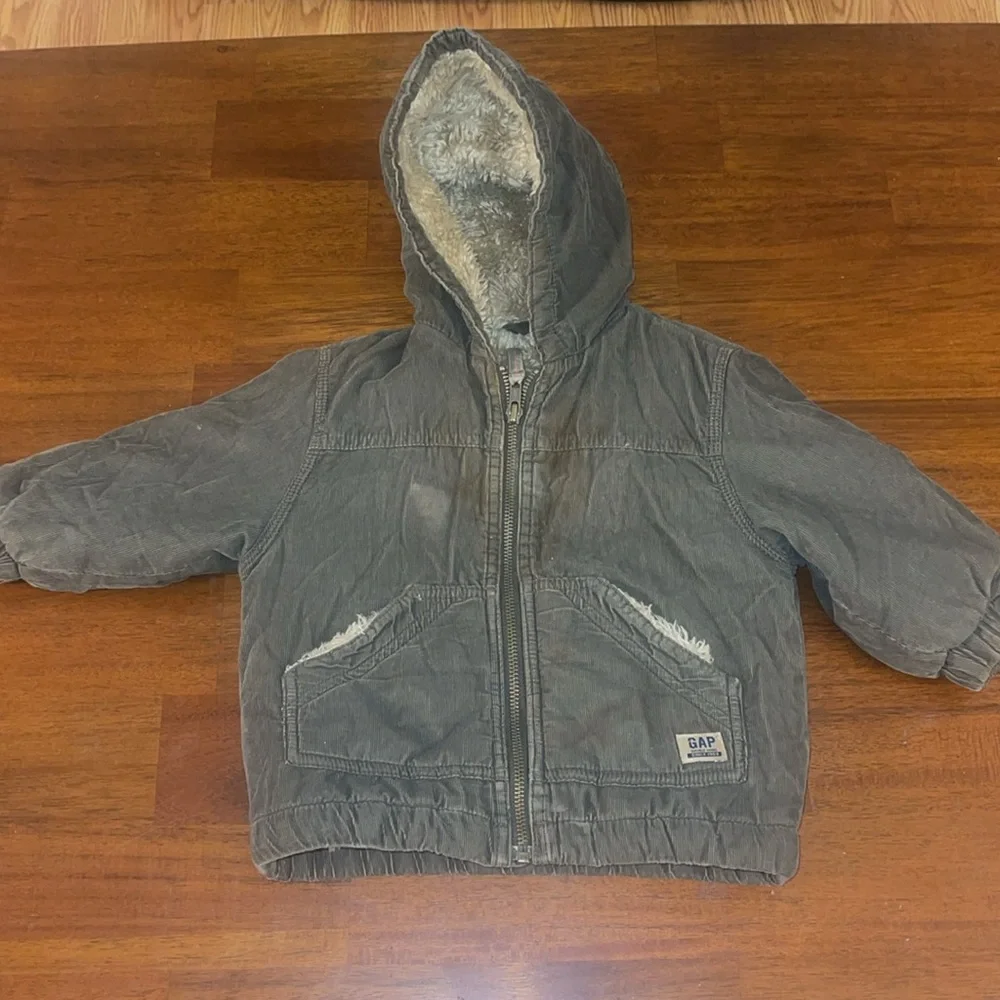 Baby Gap Lot -Boys Faux Fur lined jacket & 1/4 zip sweater. 18-24 months…
